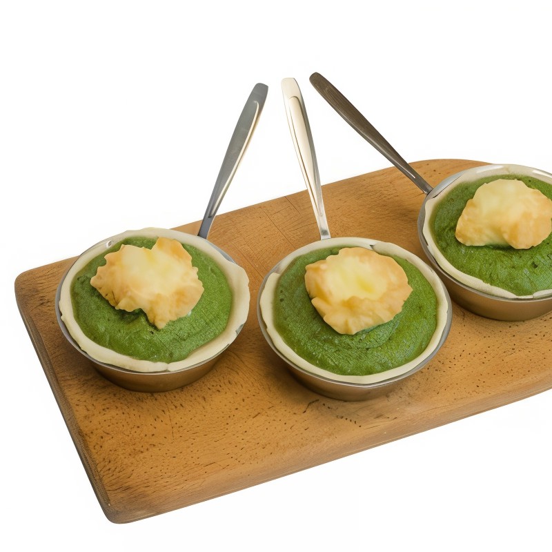 Мусс из шпината с кремом из пармезана