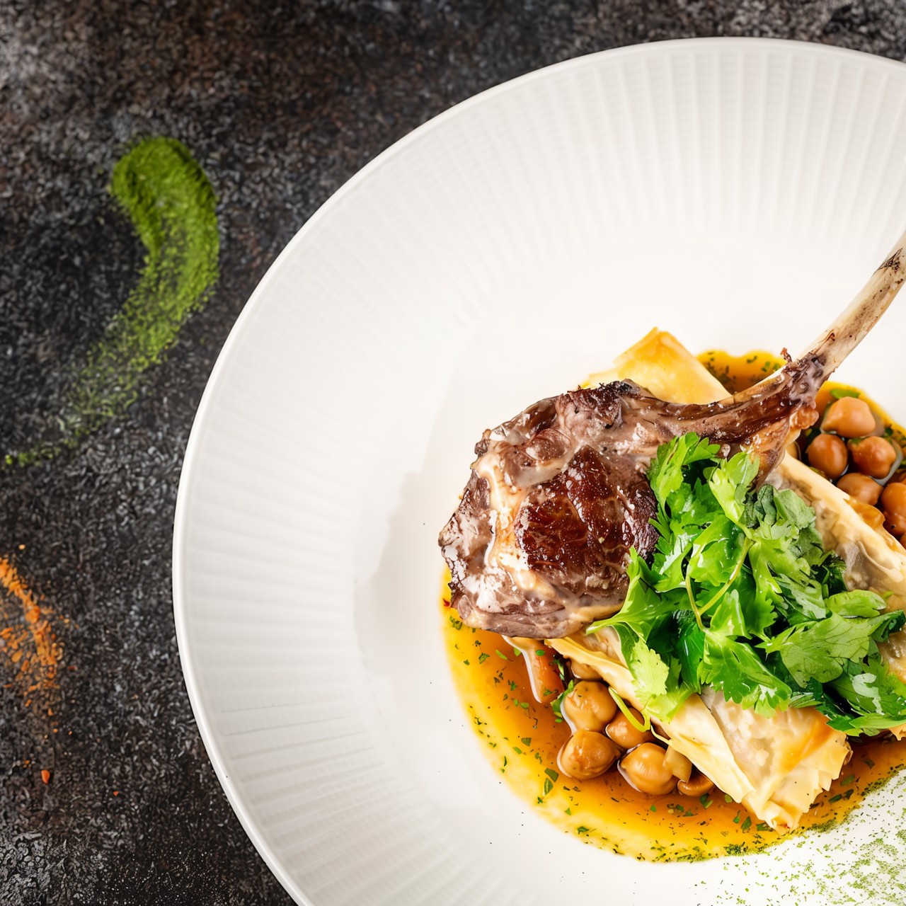 Мякоть баранины в хрустящем тесте фило