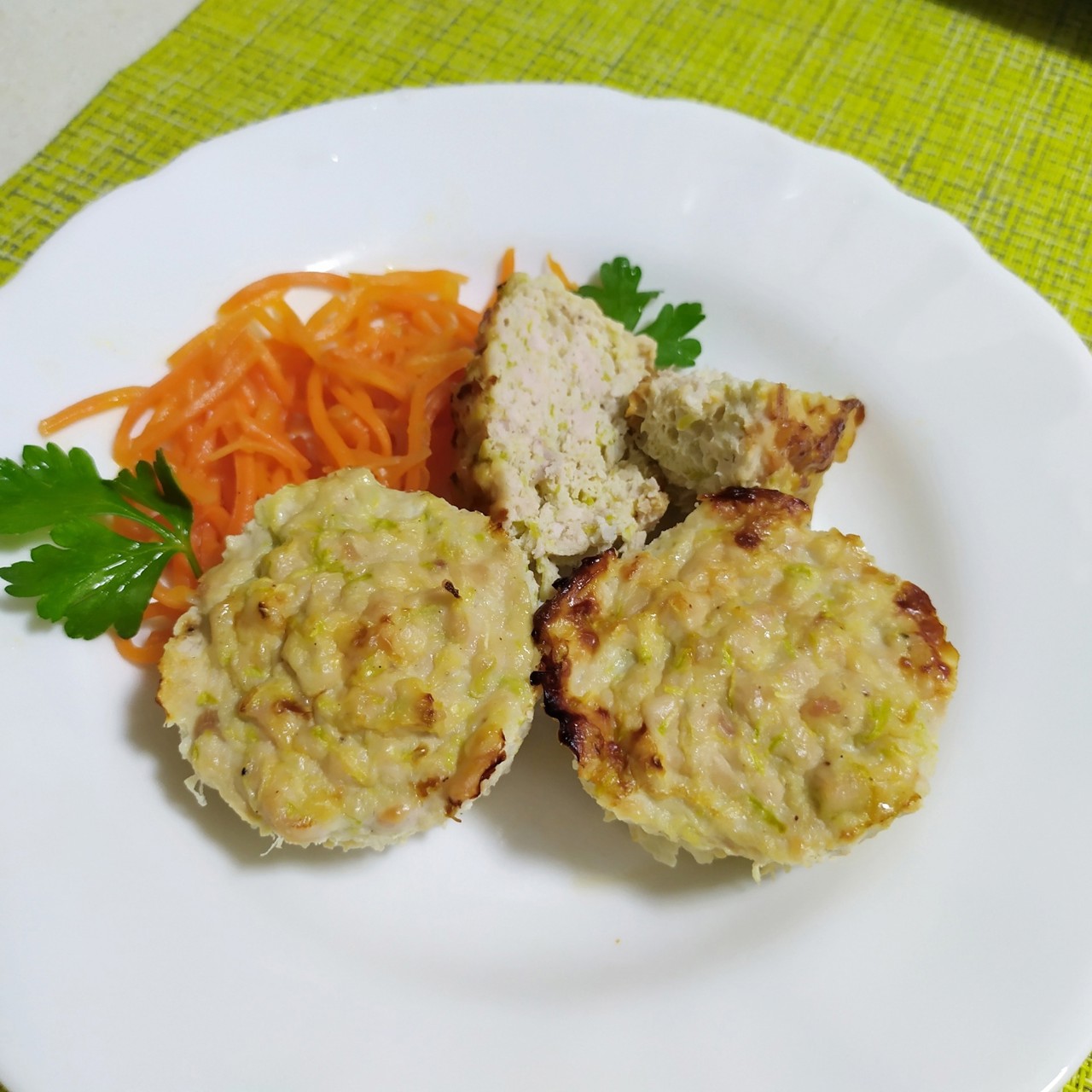 Маффины в духовке с мясом и кабачком