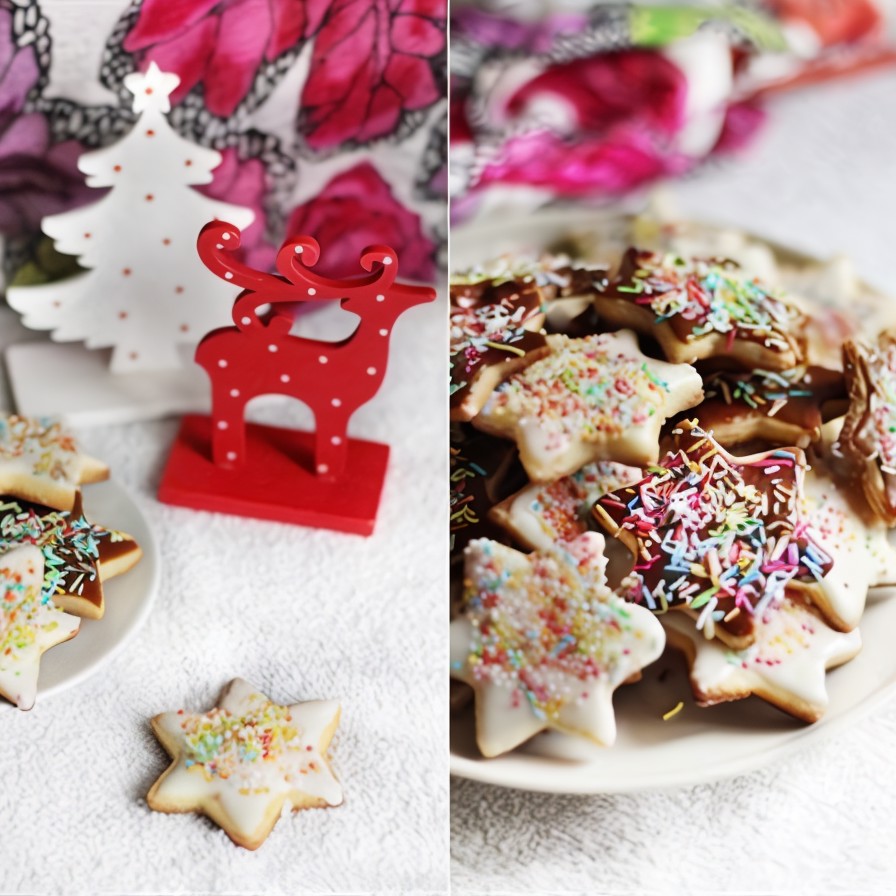Новогоднее песочное печенье