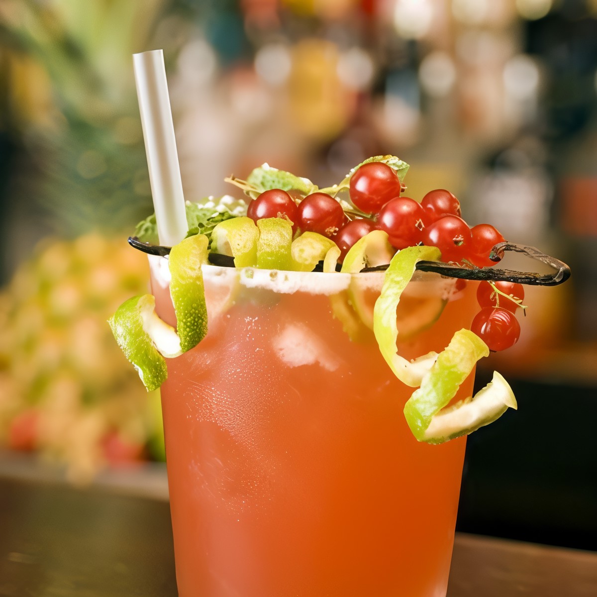 Новогодний коктейль с красной смородиной