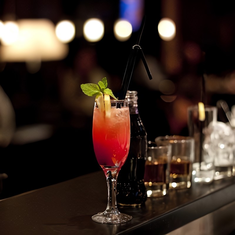 Новогодний малиновый коктейль с шампанским