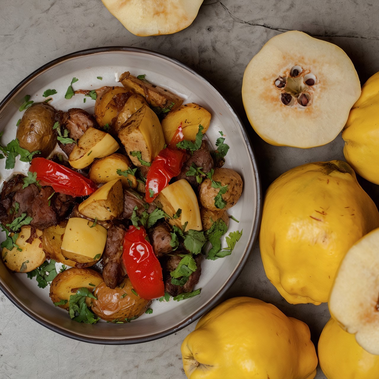 Оджахури с айвой и свининой