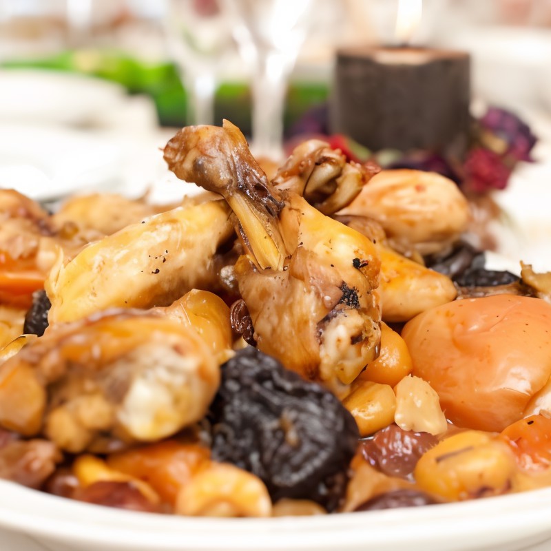 Окорочка в сливочно-черносливовом соусе