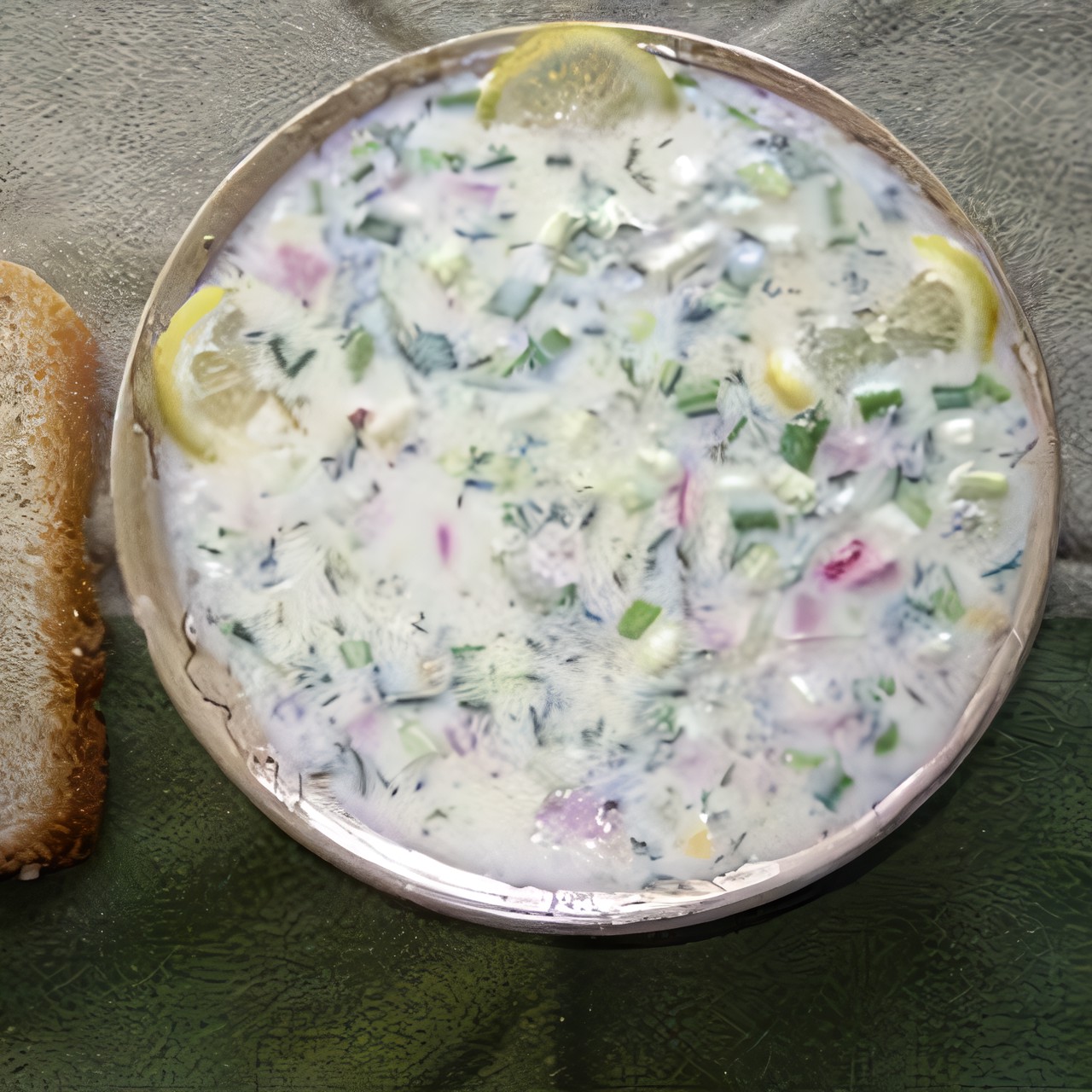 Окрошка на кефире овощная