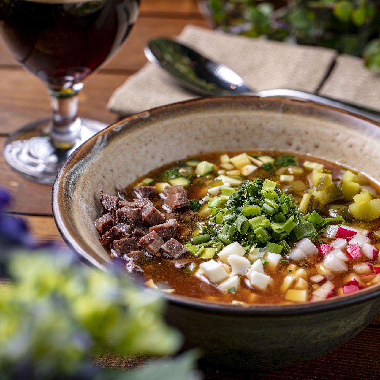 Окрошка на квасе и пиве