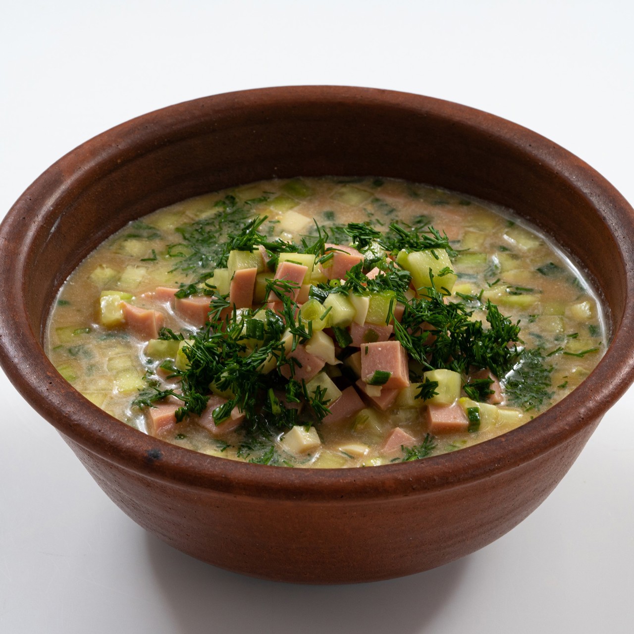 Окрошка с колбасой