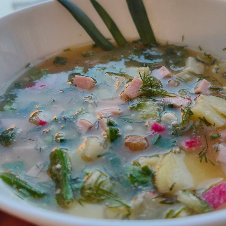 Окрошка с кольраби