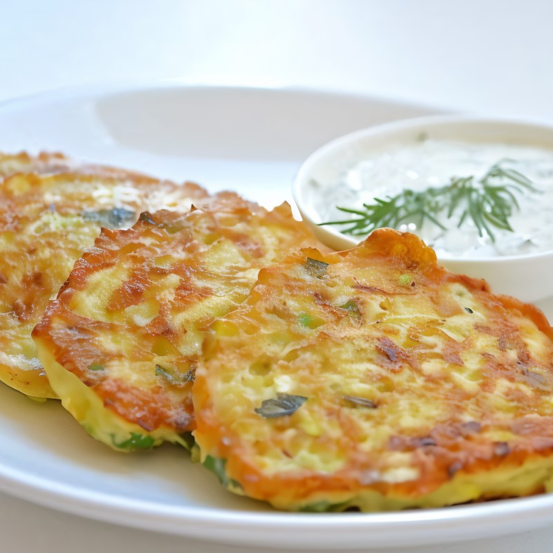 Оладьи из кабачков с сыром и чесноком