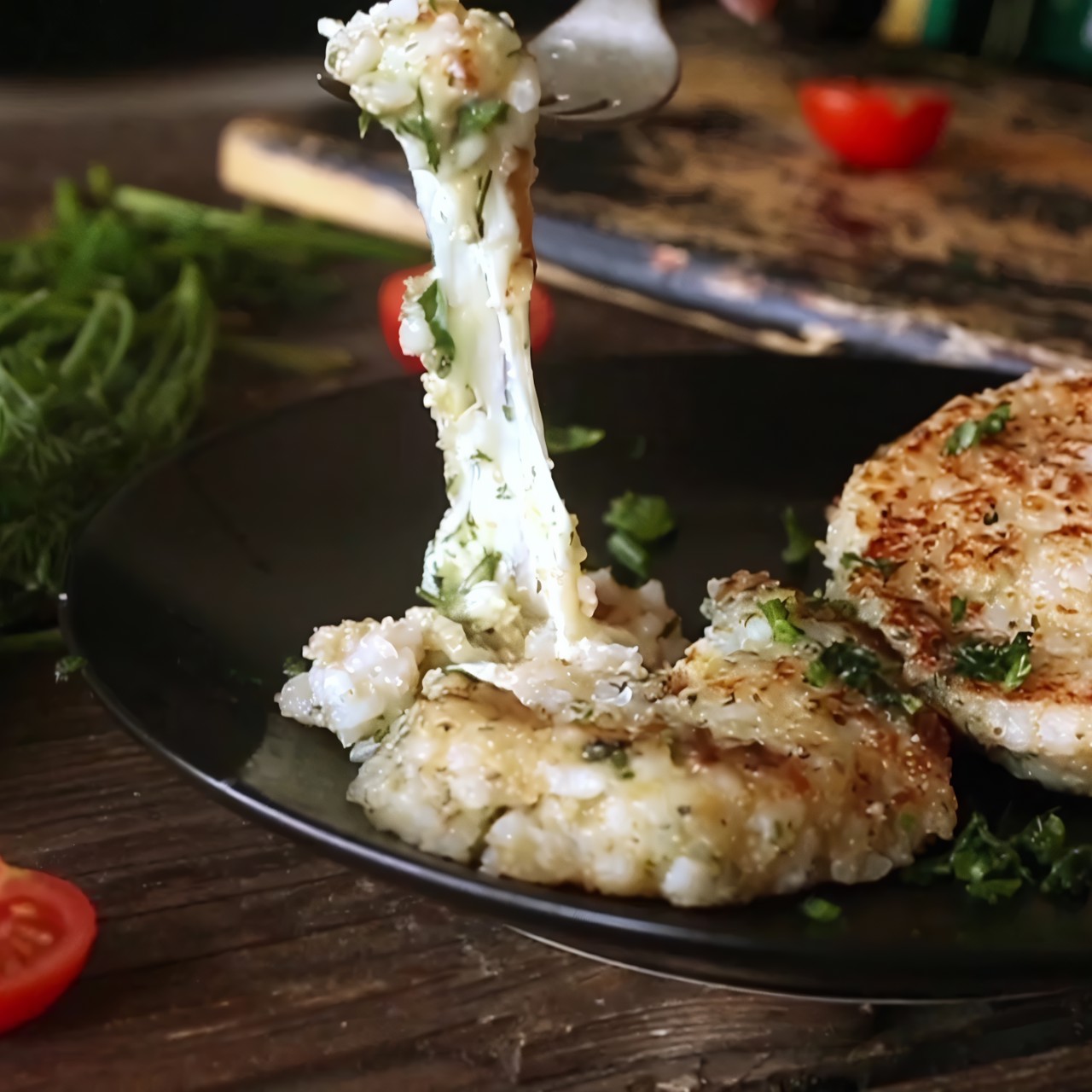 Оладьи с сыром и зеленью