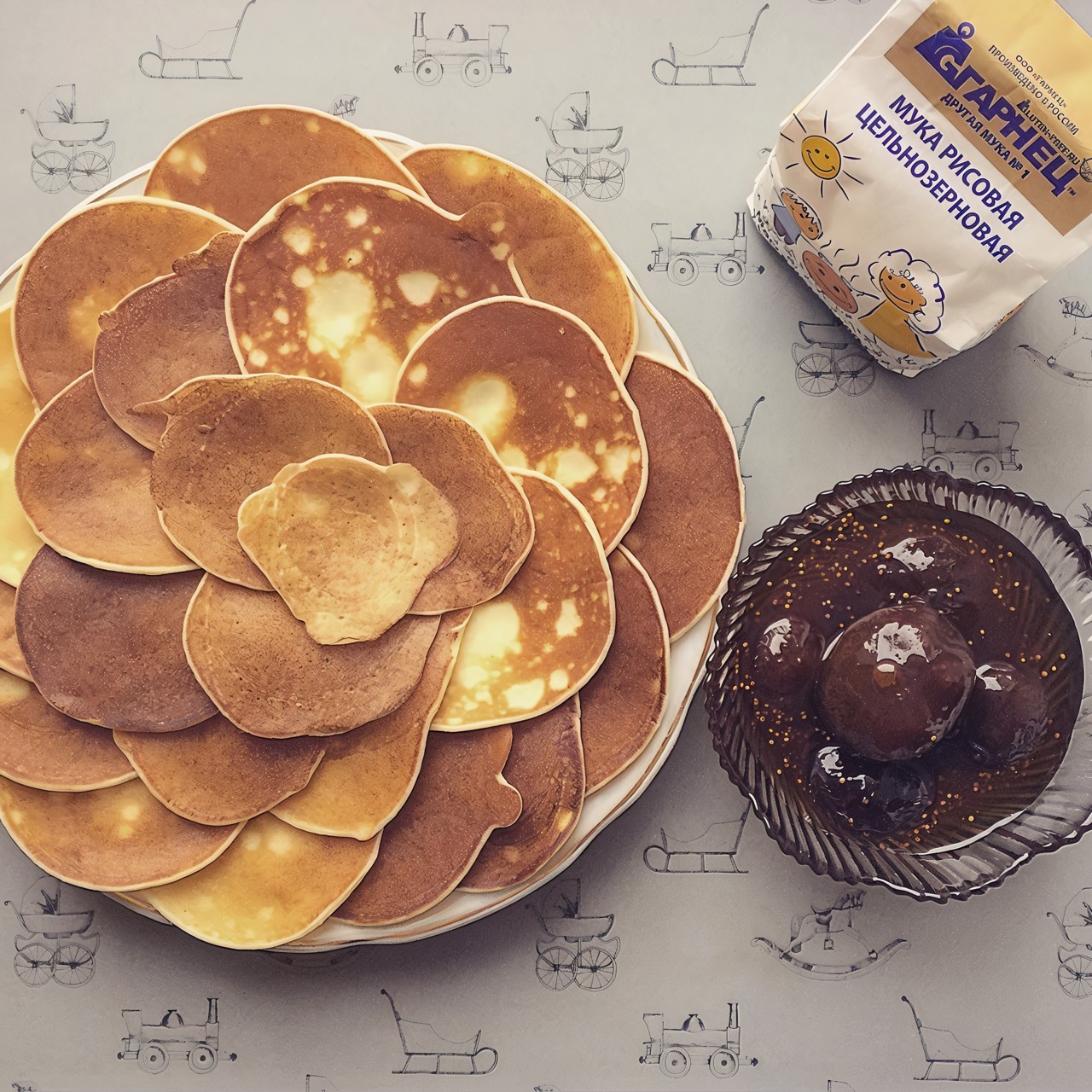 Оладушки из рисовой муки на кефире