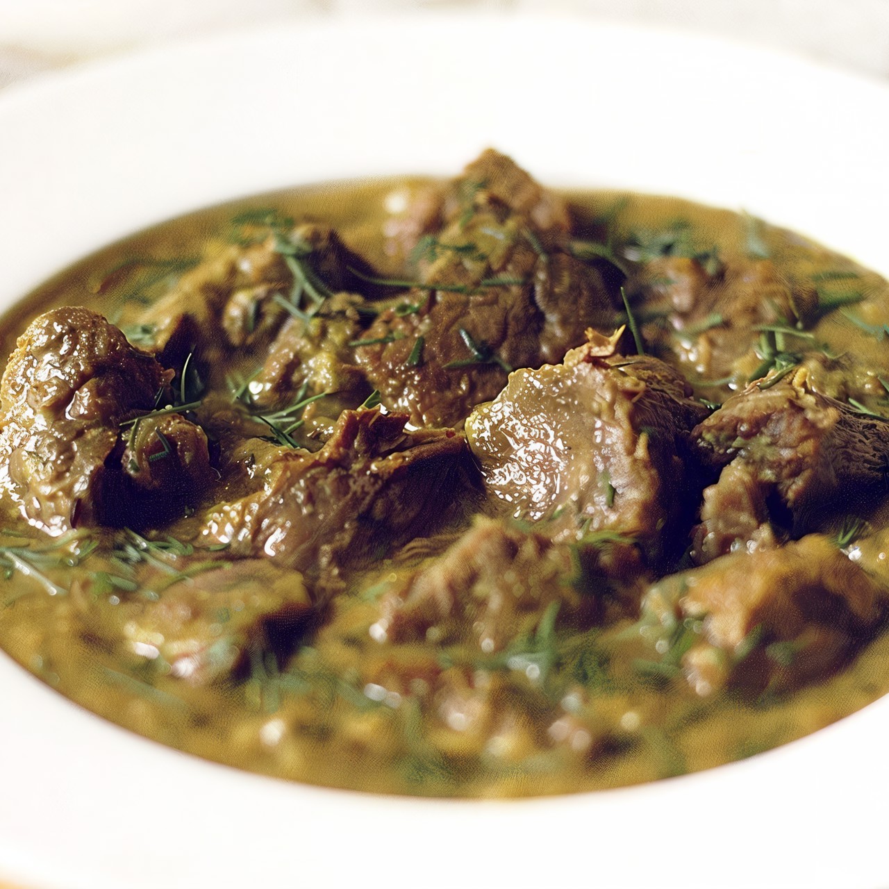 Оленье рагу с тмином и укропом