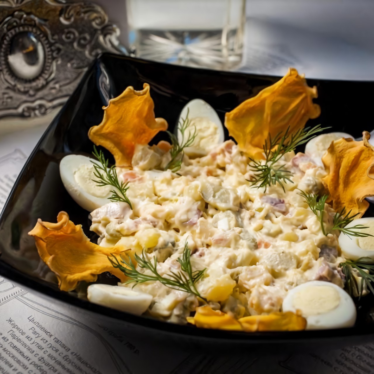 Оливье с копченым говяжьим языком