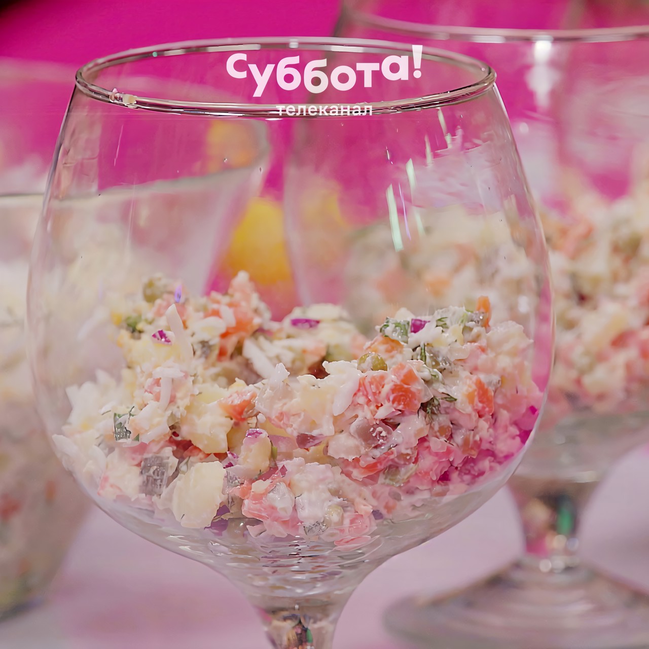 Оливье с лососем