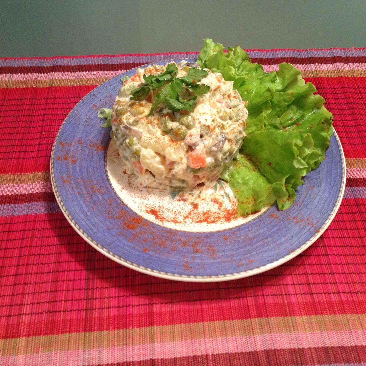 Оливье с шампиньонами