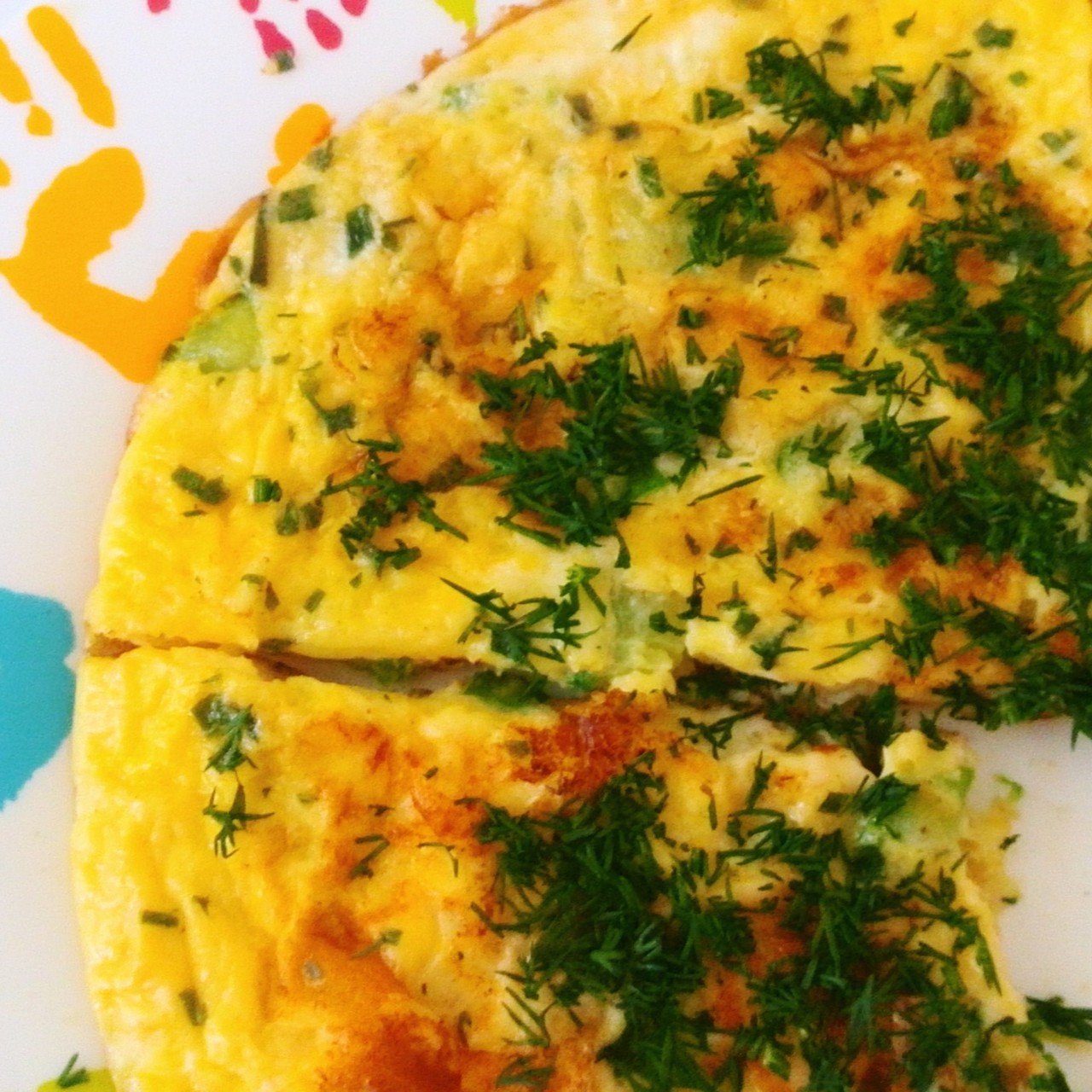 Омлет с кабачком и плавленым сыром