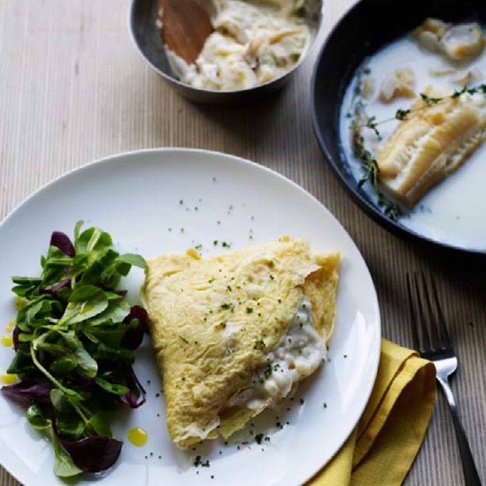 Омлет с копченой пикшей