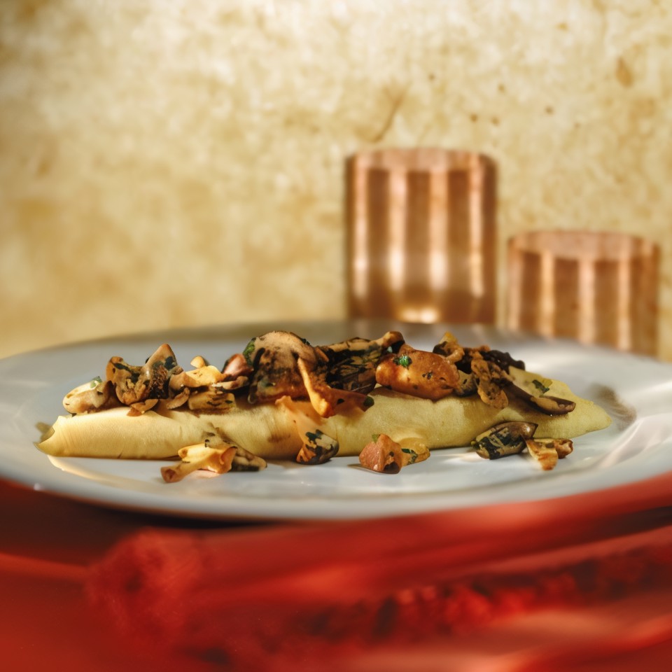 Омлет с лисичками и зеленью