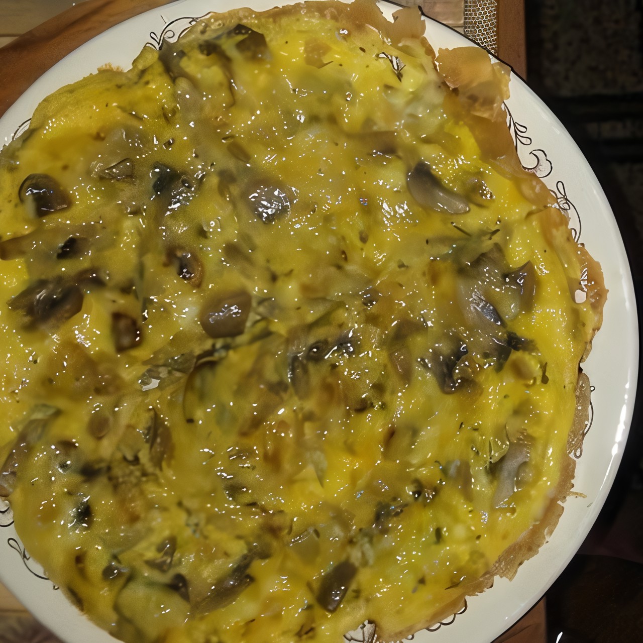 Омлет с сыром и грибами