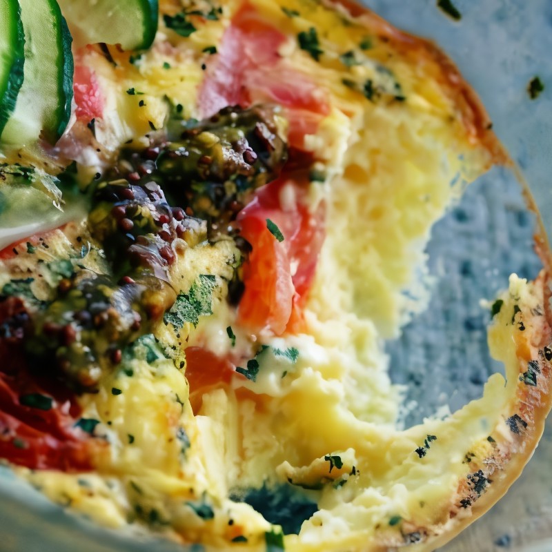 Омлет с сыром в чашке