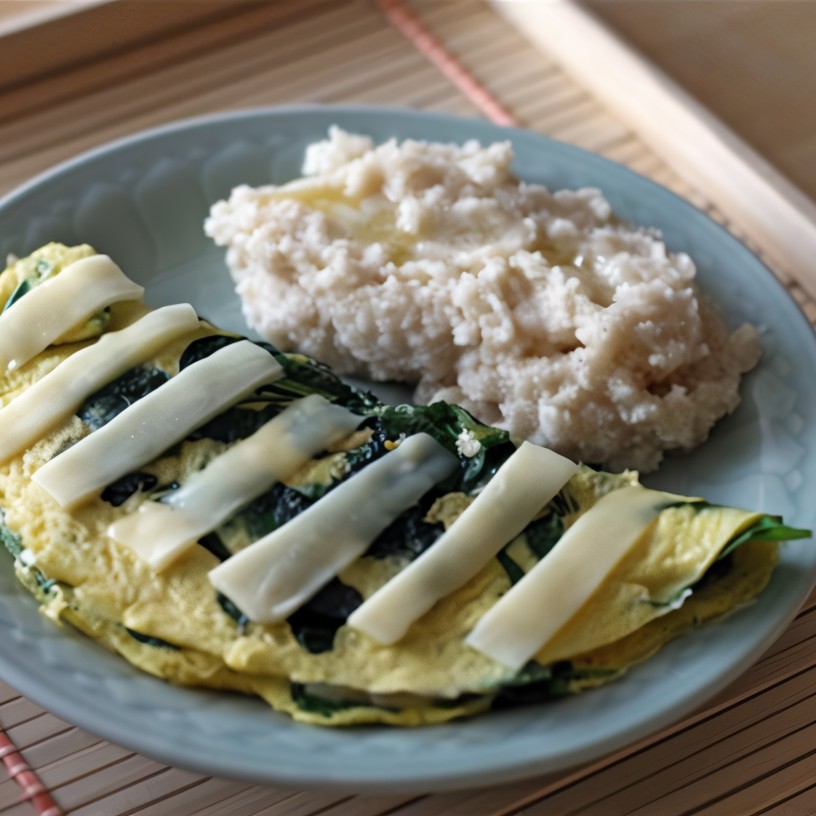 Омлет со шпинатом и фетой