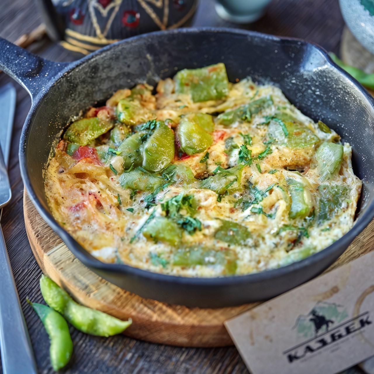 Омлет со стручковой фасолью