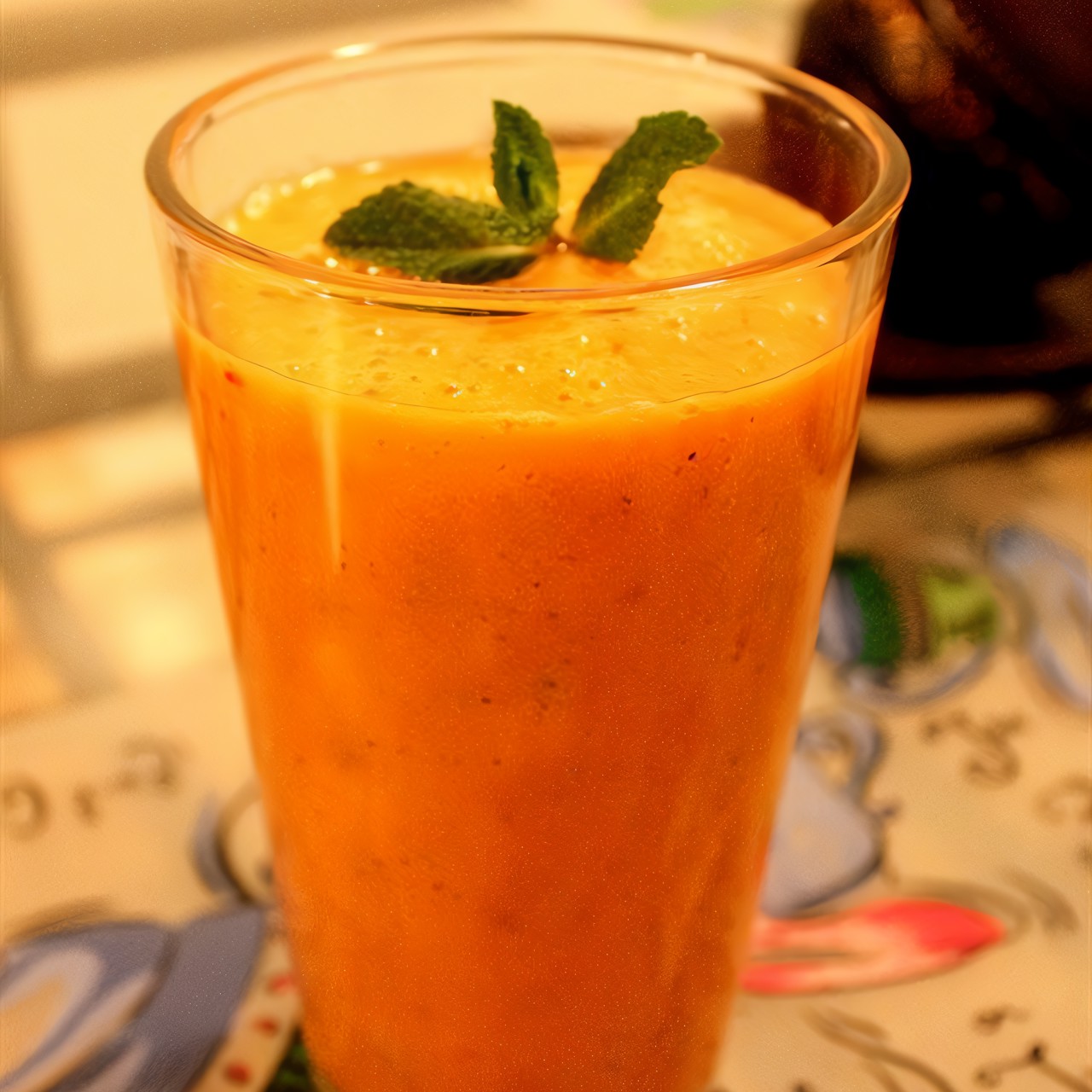 Оранжевый смузи с бананами