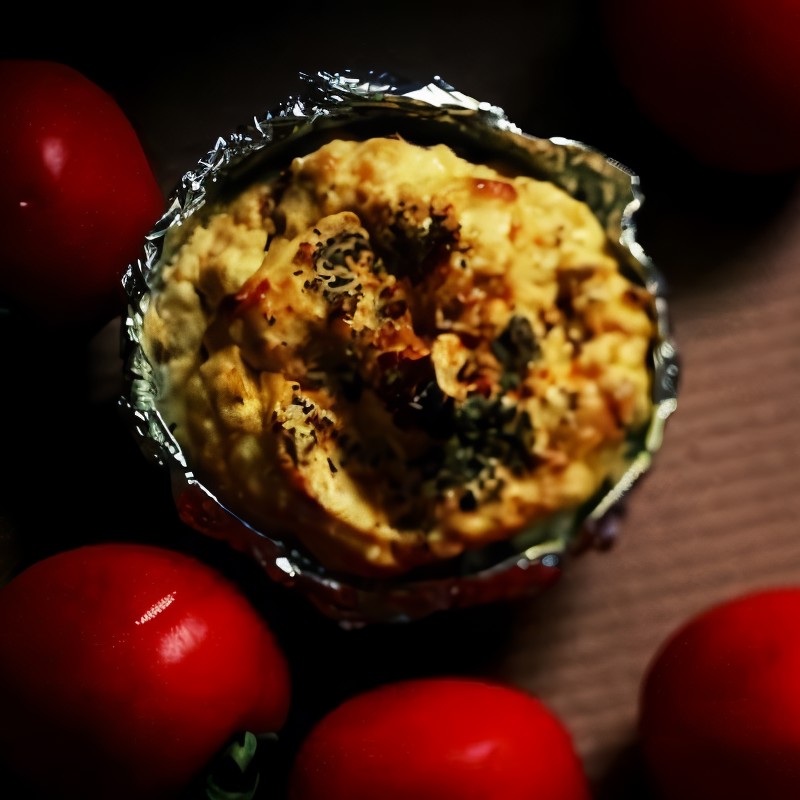 Острый творожный пудинг с орехами и семечками