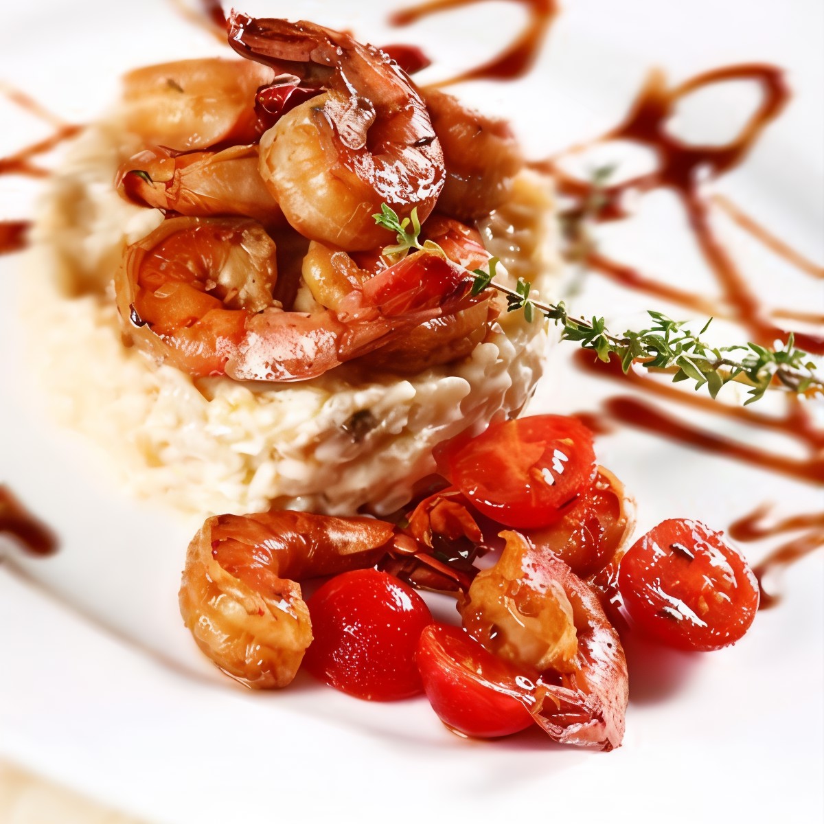 Остро-пряные креветки с имбирем, чили, томатами и кокосом