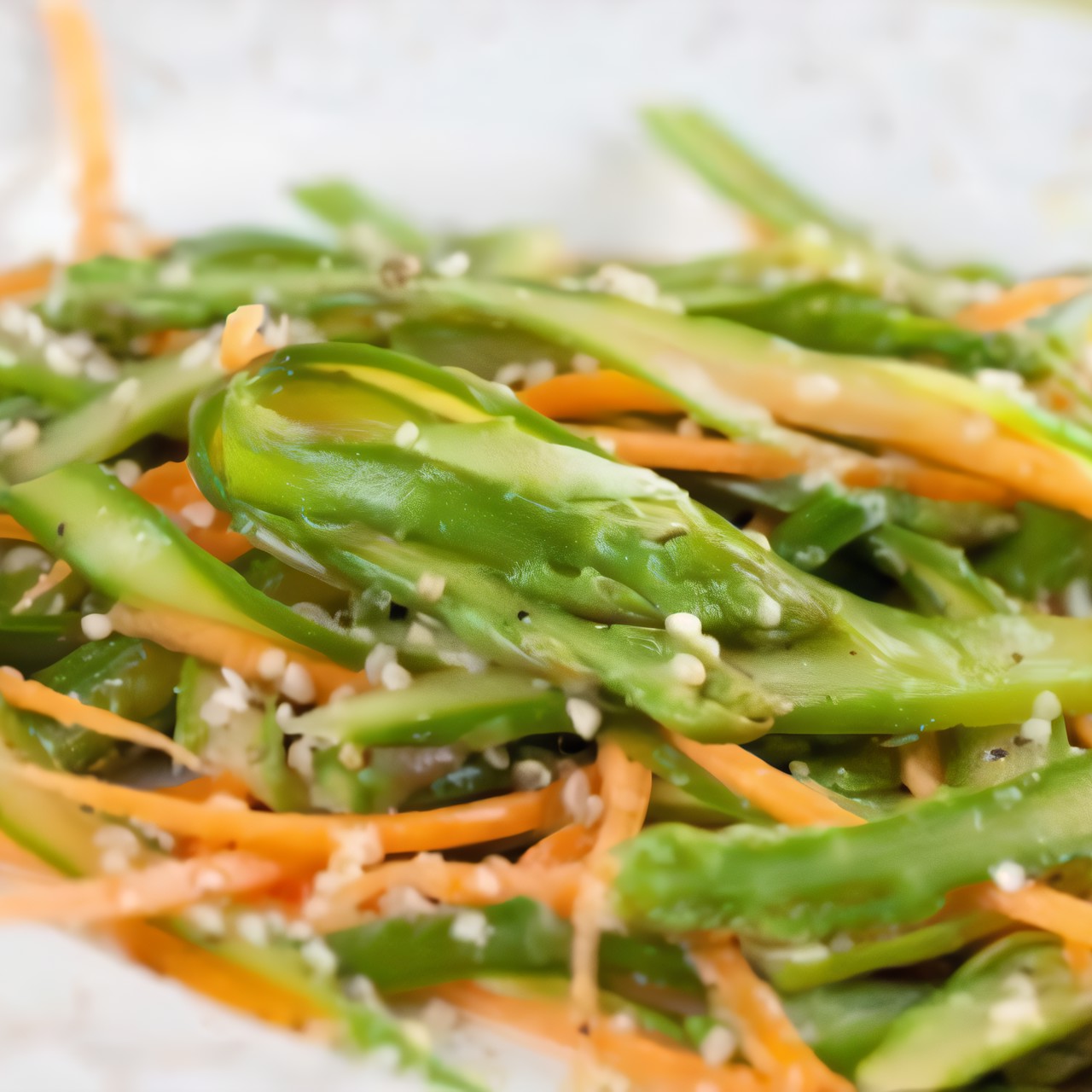 Острый овощной салат со спаржей и дайконом