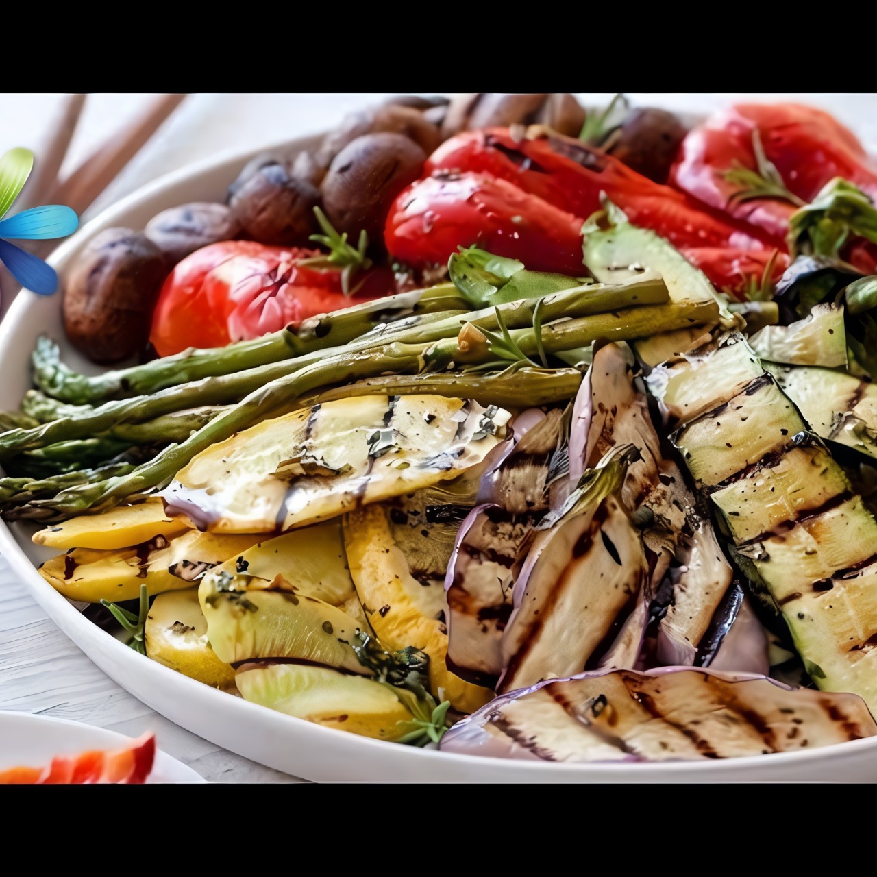 Овощи-гриль с песто