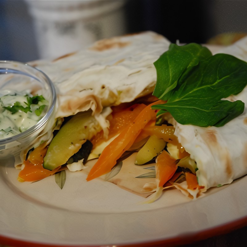 Овощная шаурма с чесночным соусом