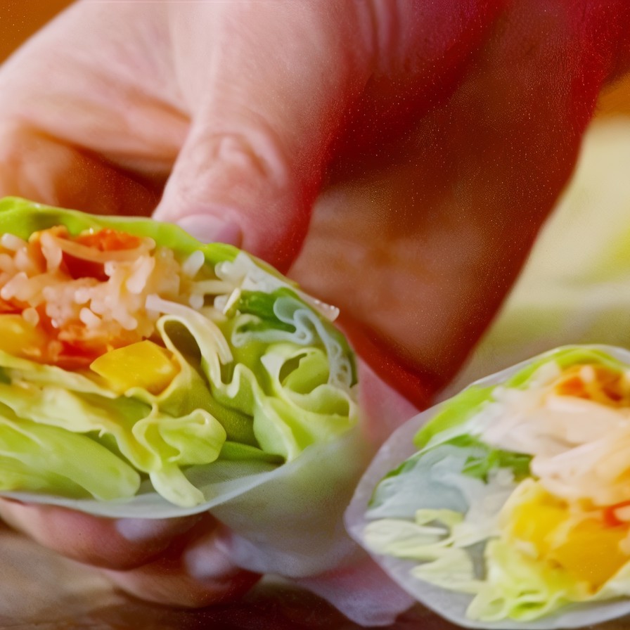 Овощные роллы с майонезом чили