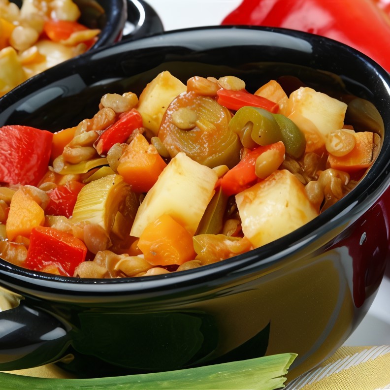 Овощное рагу с курицей