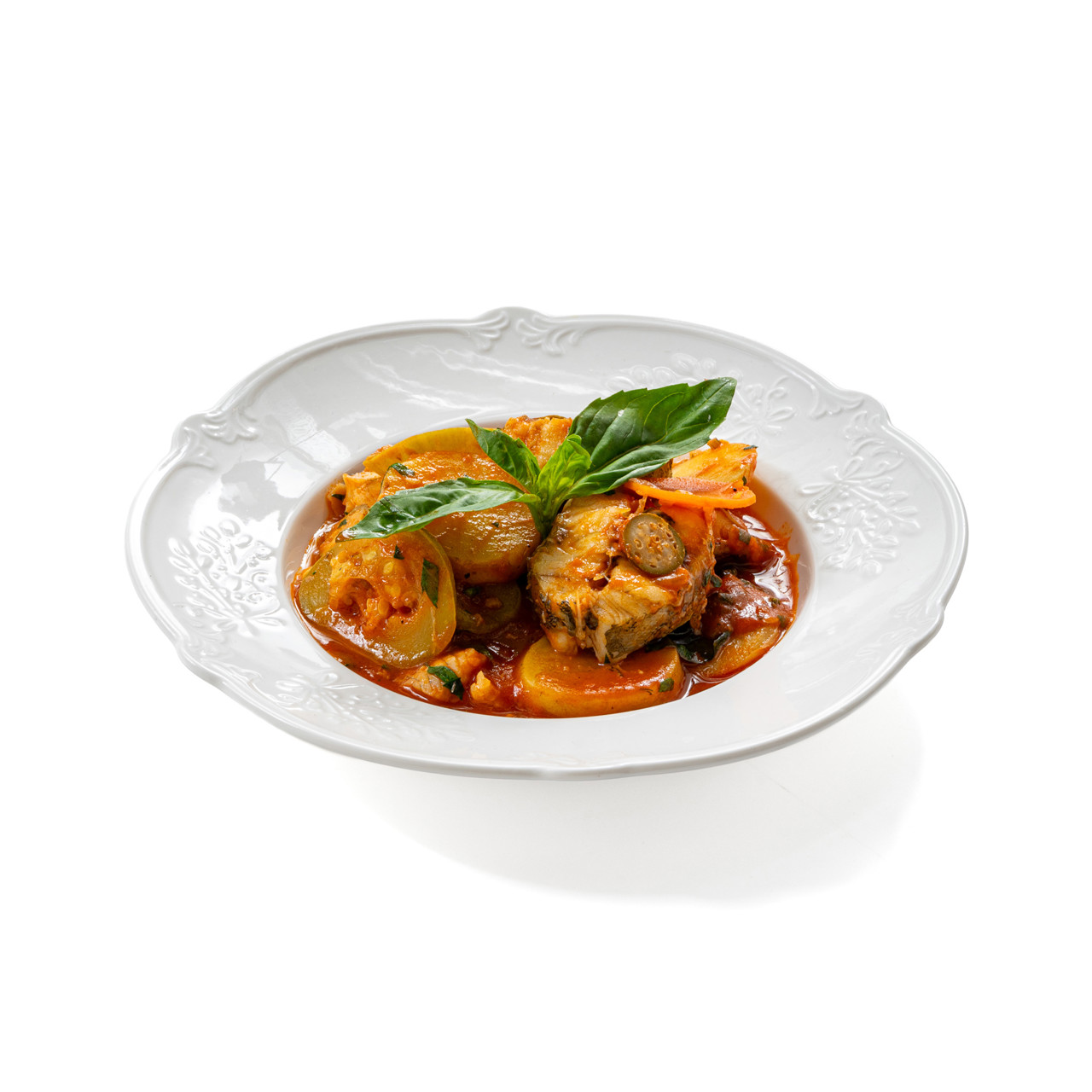 Овощное рагу с навагой