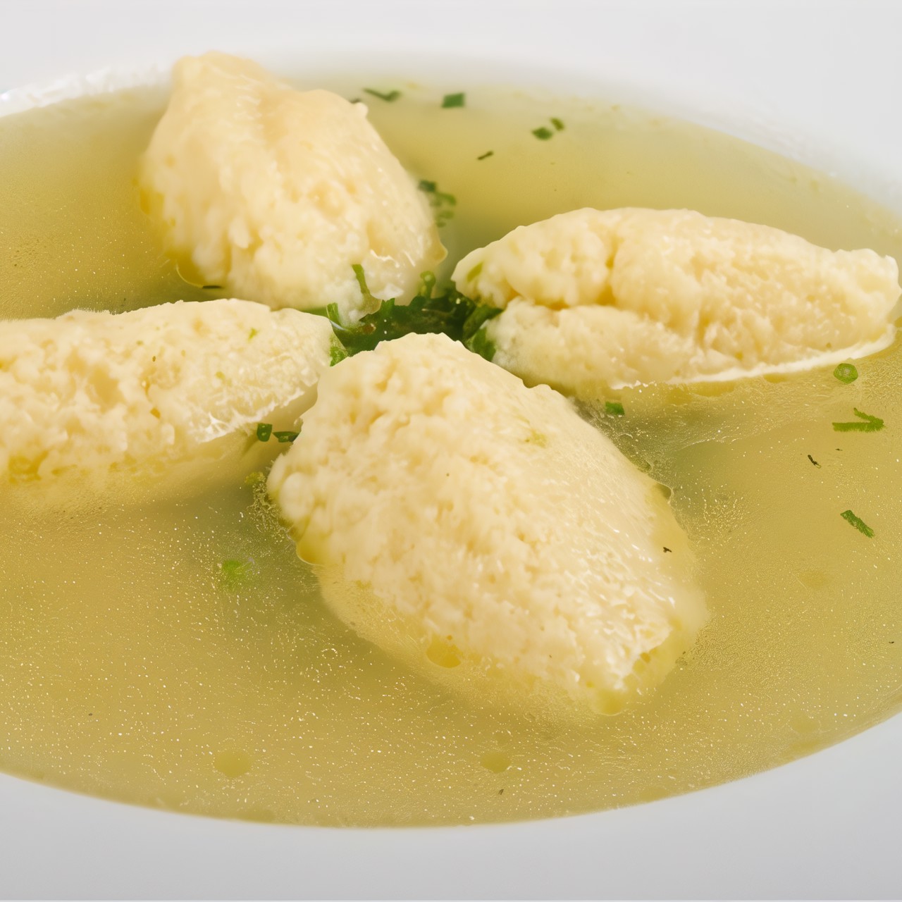 Овощной бульон с манными клецками