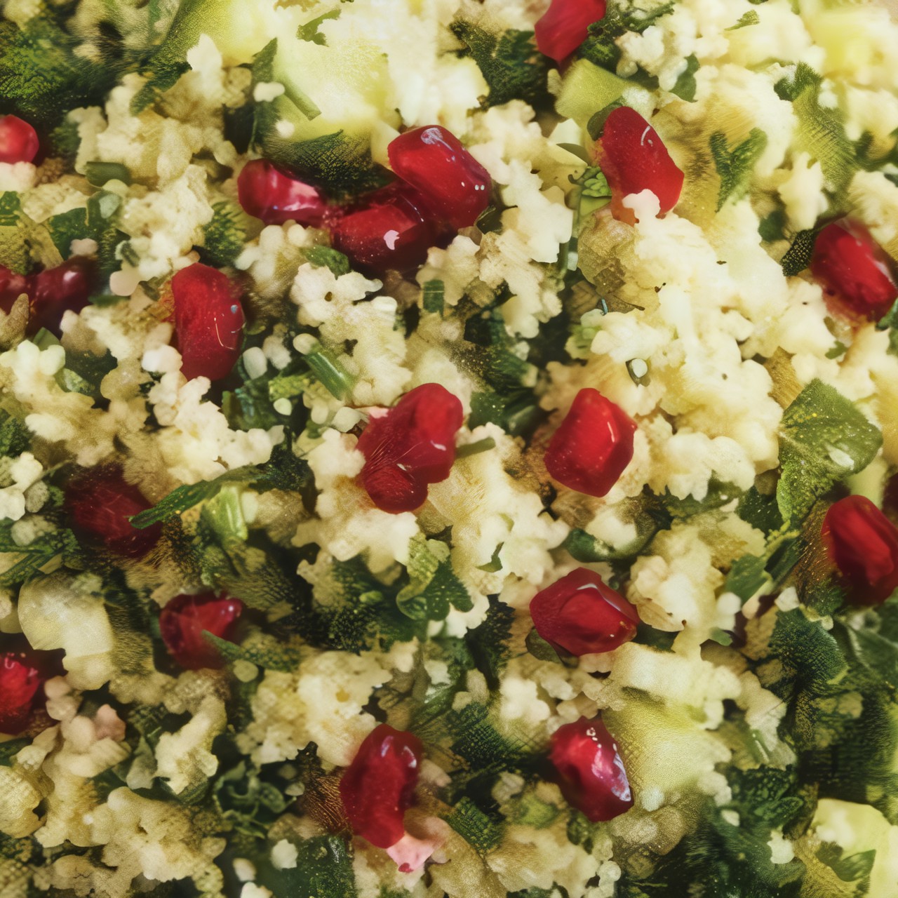 Овощной салат с фетой и кускусом