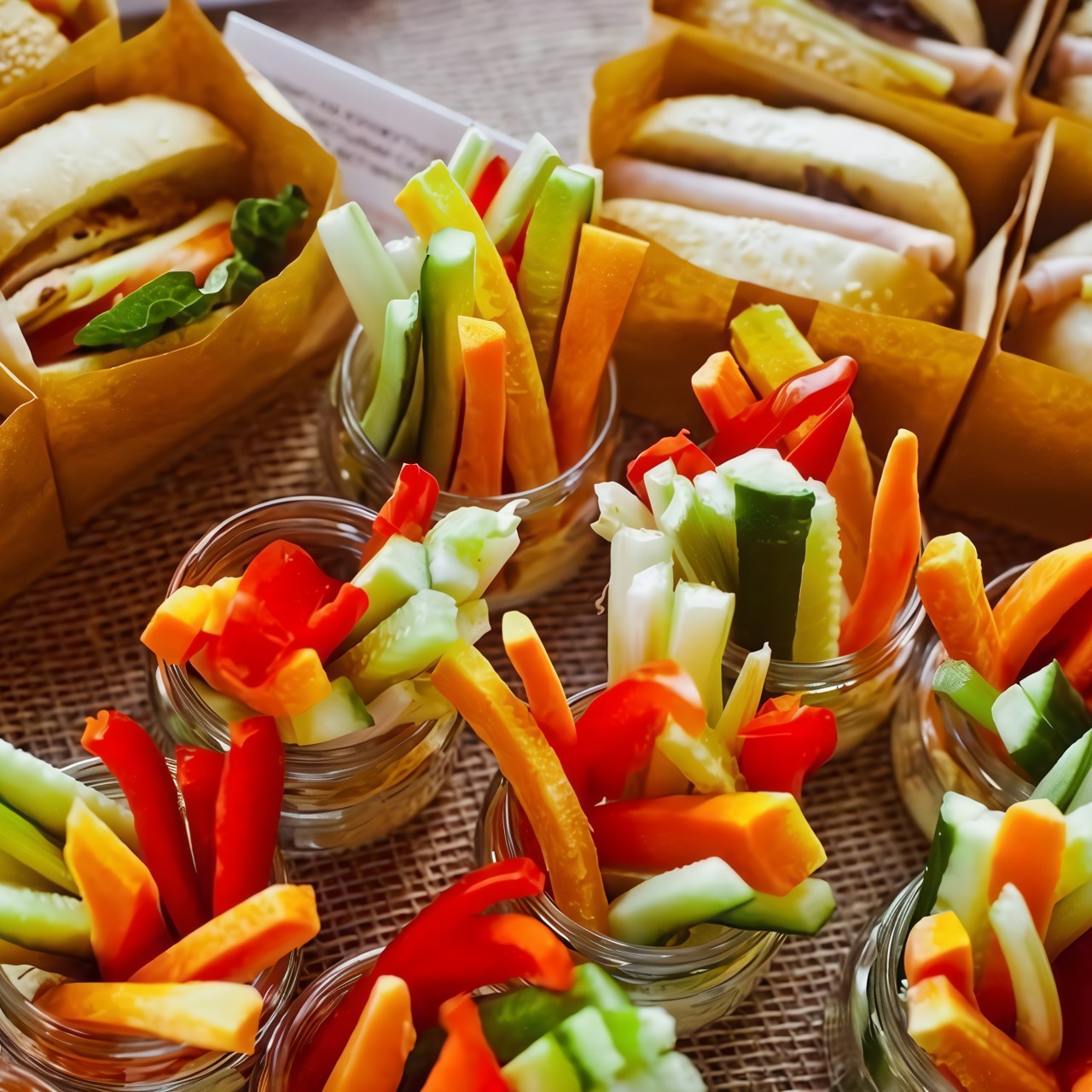 Овощные палочки с хумусом