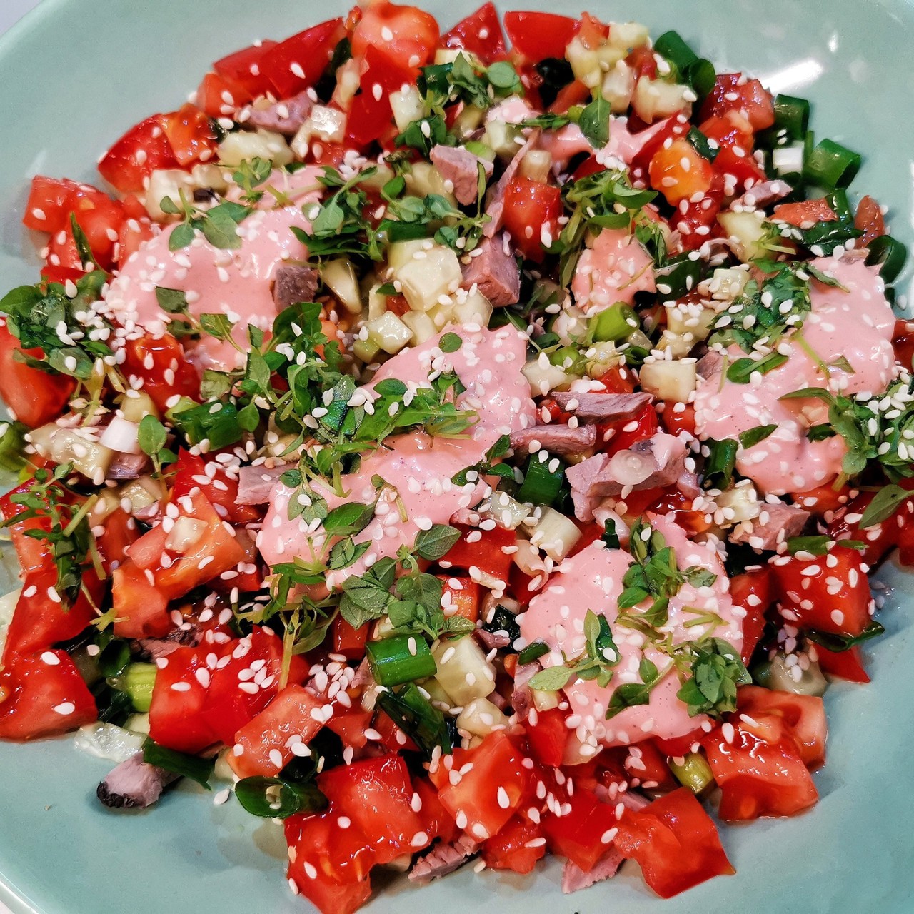 Овощной салат с утиной грудкой