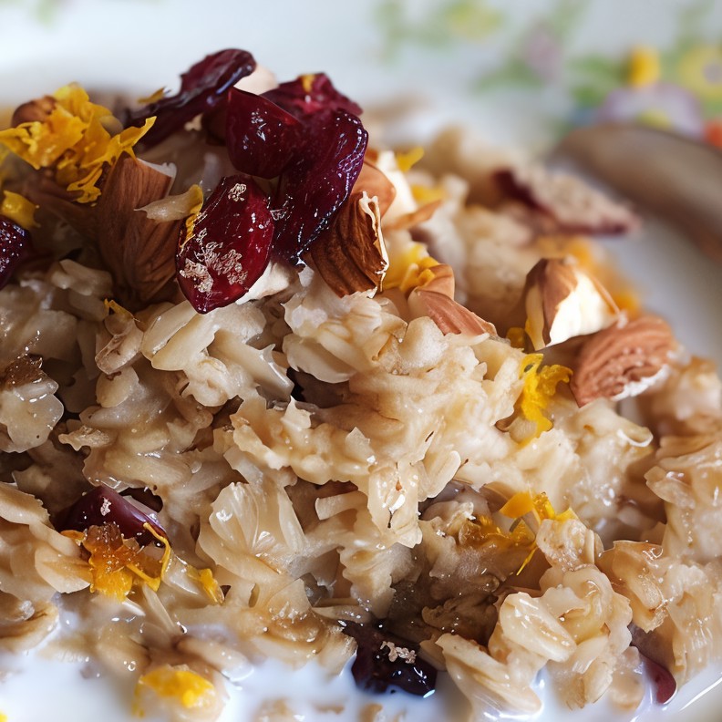 Овсяная каша с сушеной клюквой и белым шоколадом