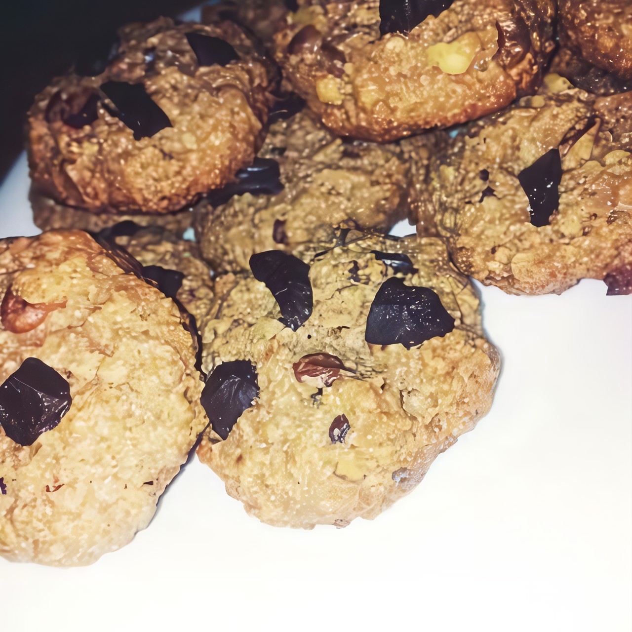 Овсяное печенье с шоколадом и сухофруктами