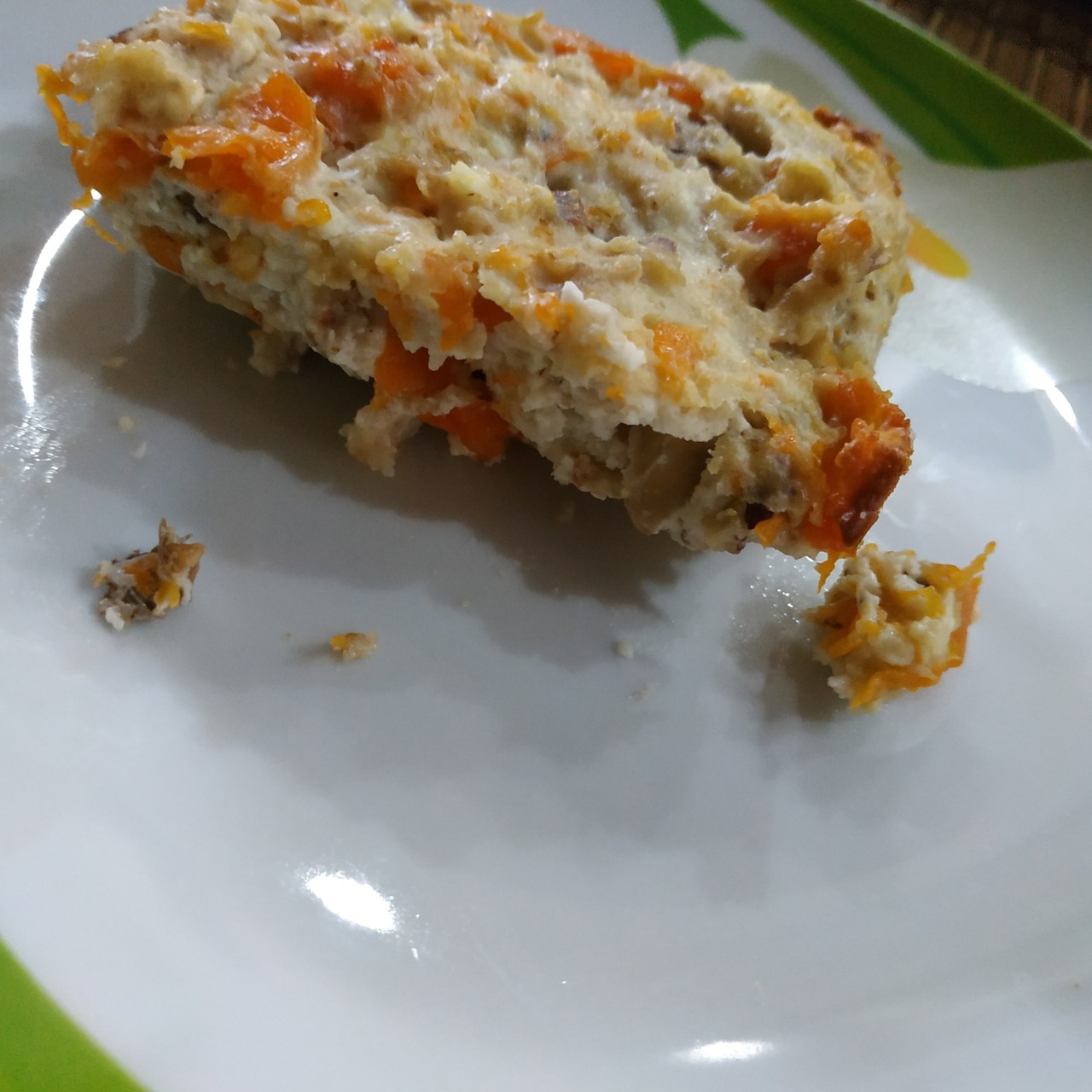 Овсяно-творожная запеканка с тыквой и грецкими орехами