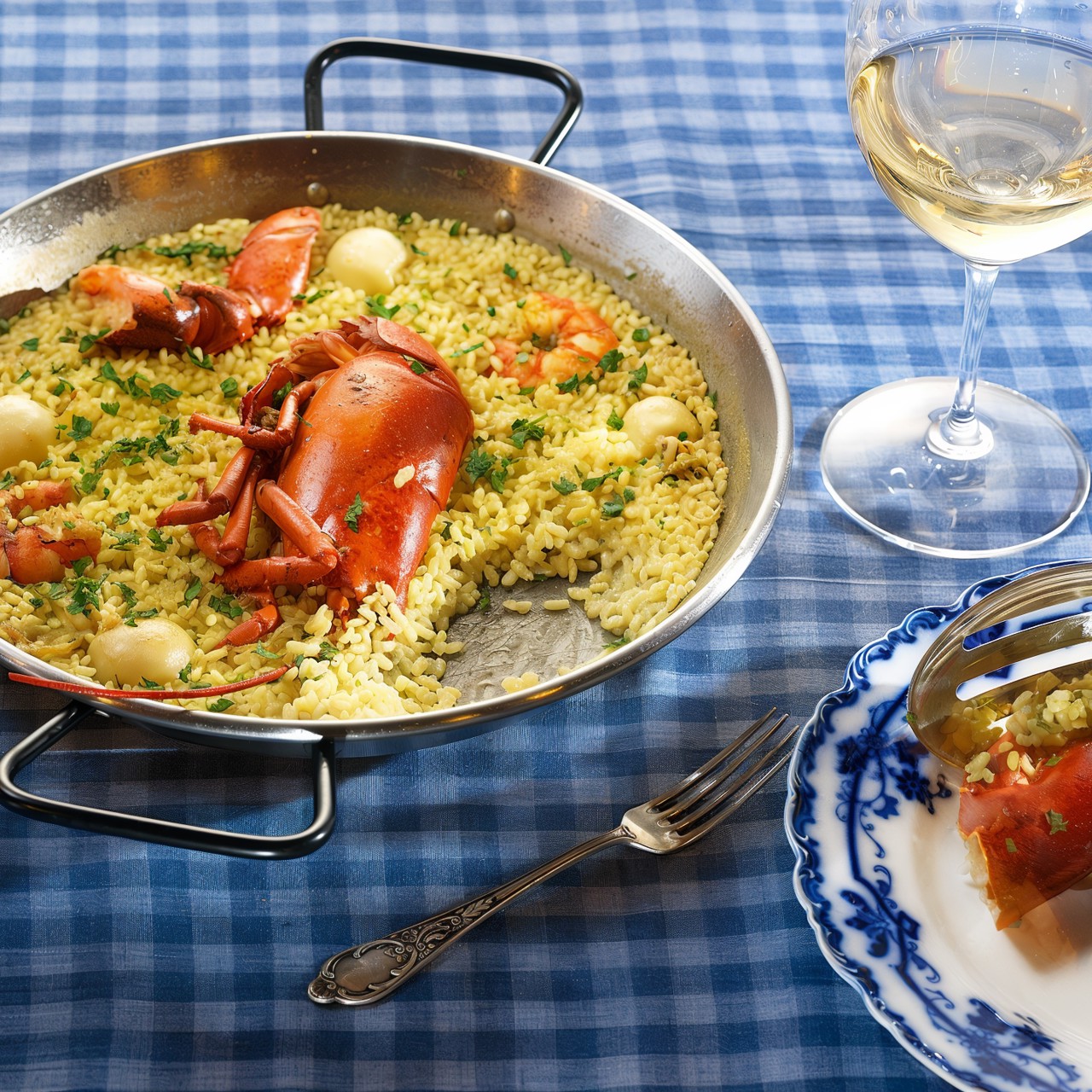 Паэлья с омаром