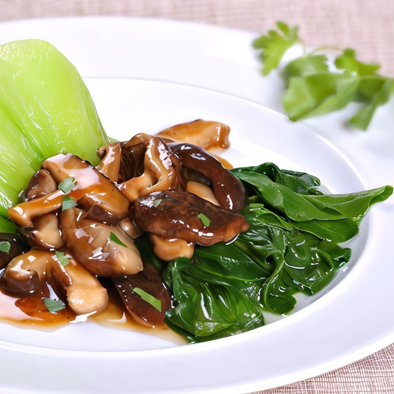 Пак-чой с грибным соусом