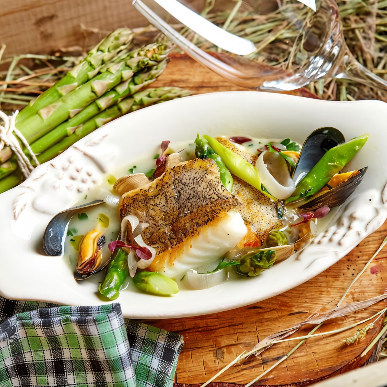 Палтус в аква пацца из ресторана Christian