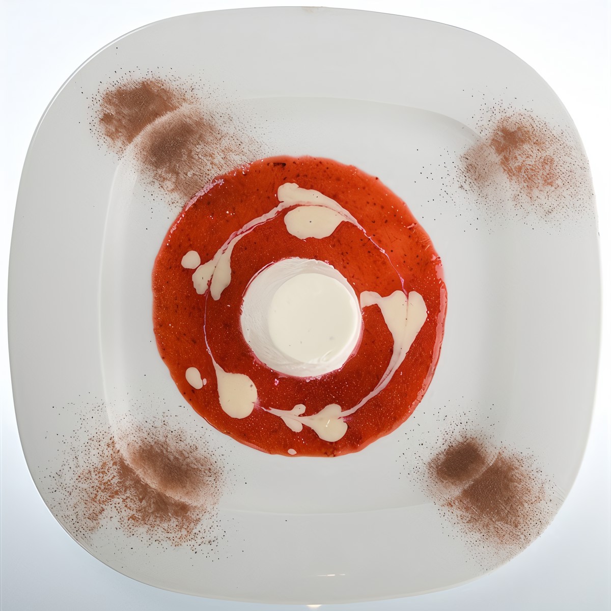 Панна-котта с пахтой, клубникой и черным перцем