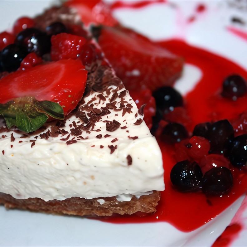 Парфе с соусом из лесных ягод