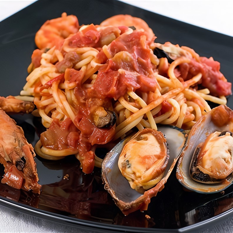 Паста с мидиями-карри