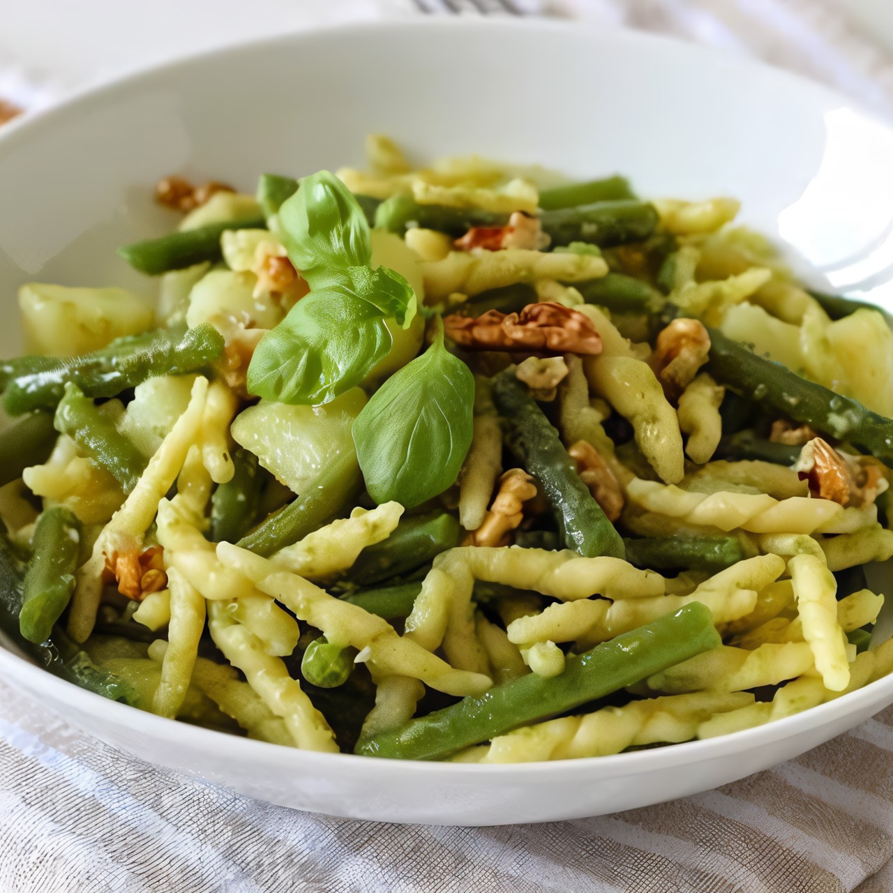 Паста с песто и картофелем