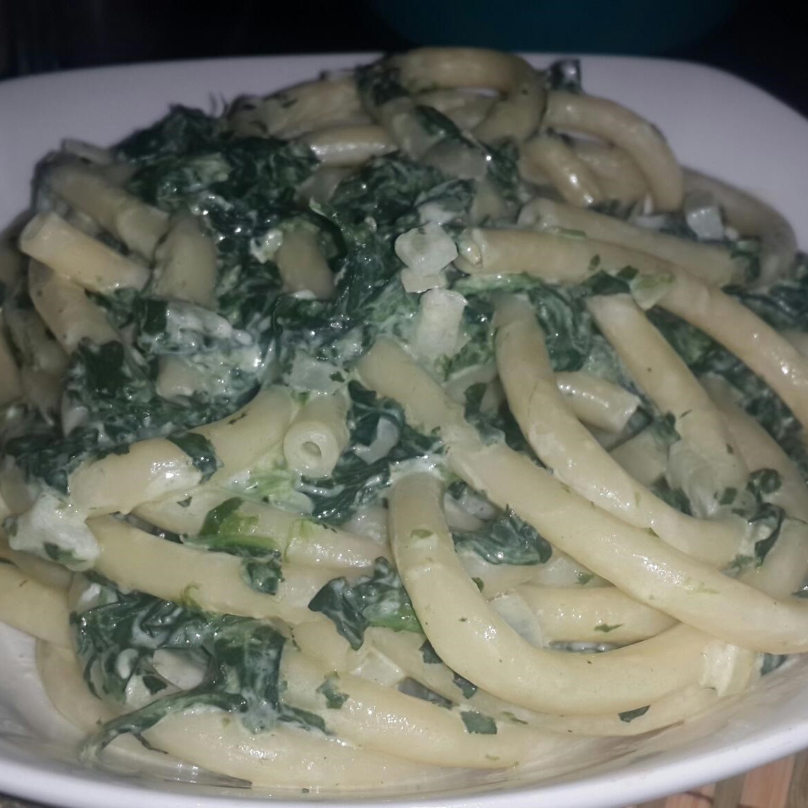 Паста с сливочным сыром и шпинатом